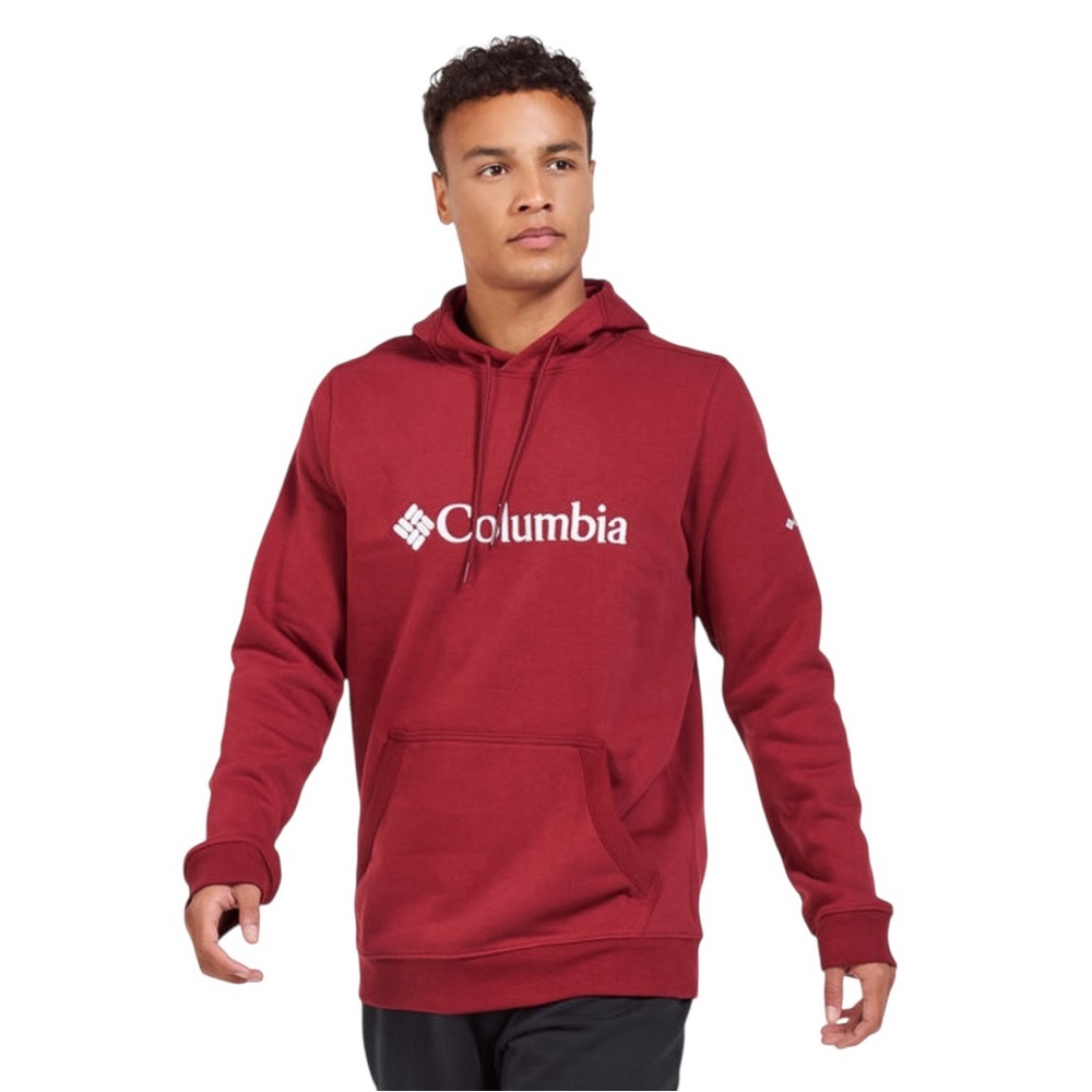 Columbia CSC Basic Logo Hoodie Men’s Large Burgundy Pullover Sweatshirt Casual
